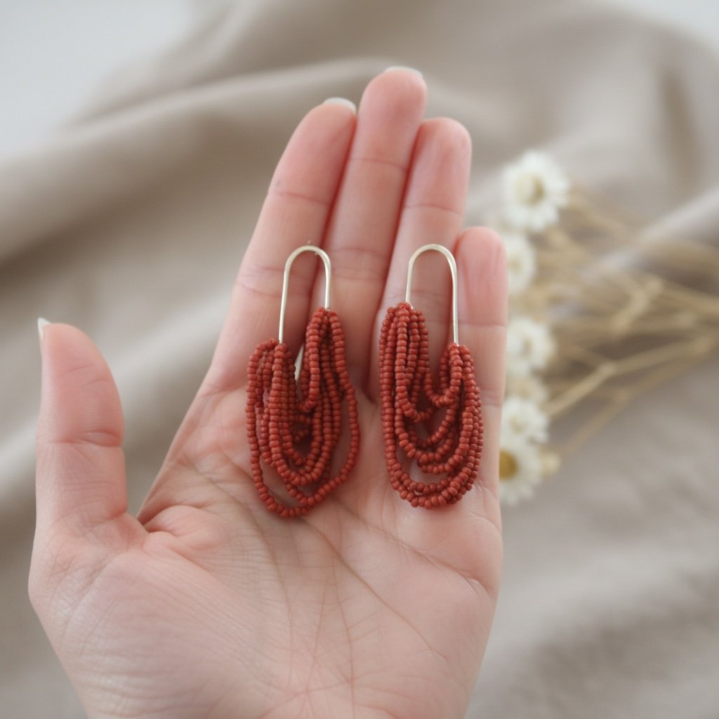 Terra Cotta Drape Earrings